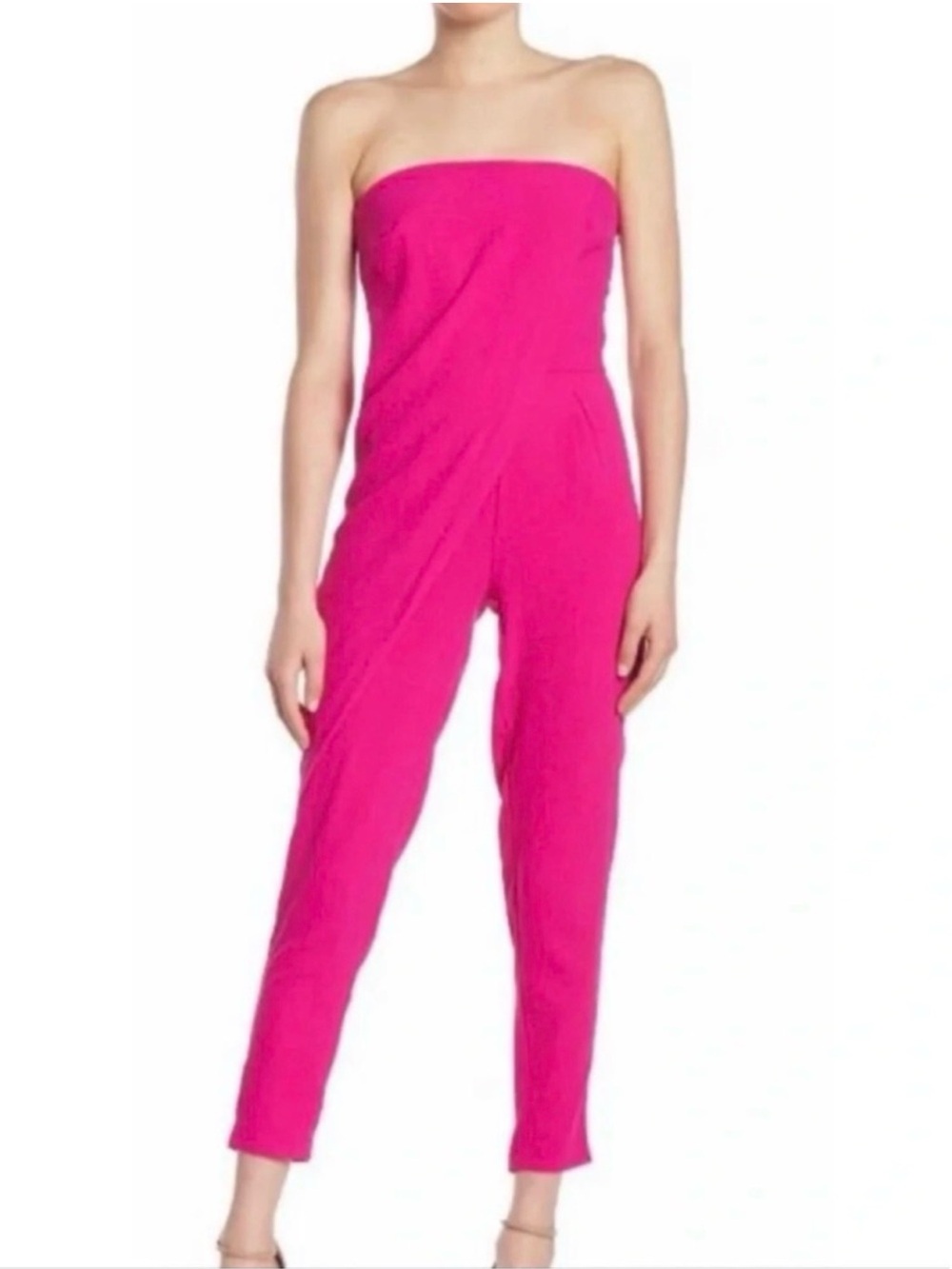 Alexia Admor Strapless Hot Pink Cropped Jumpsuit